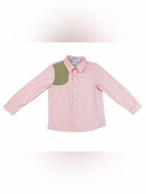 BLUE QUAIL Pink Check Long Sleeve Ranch Shirt with Shooting Patch - 4T
